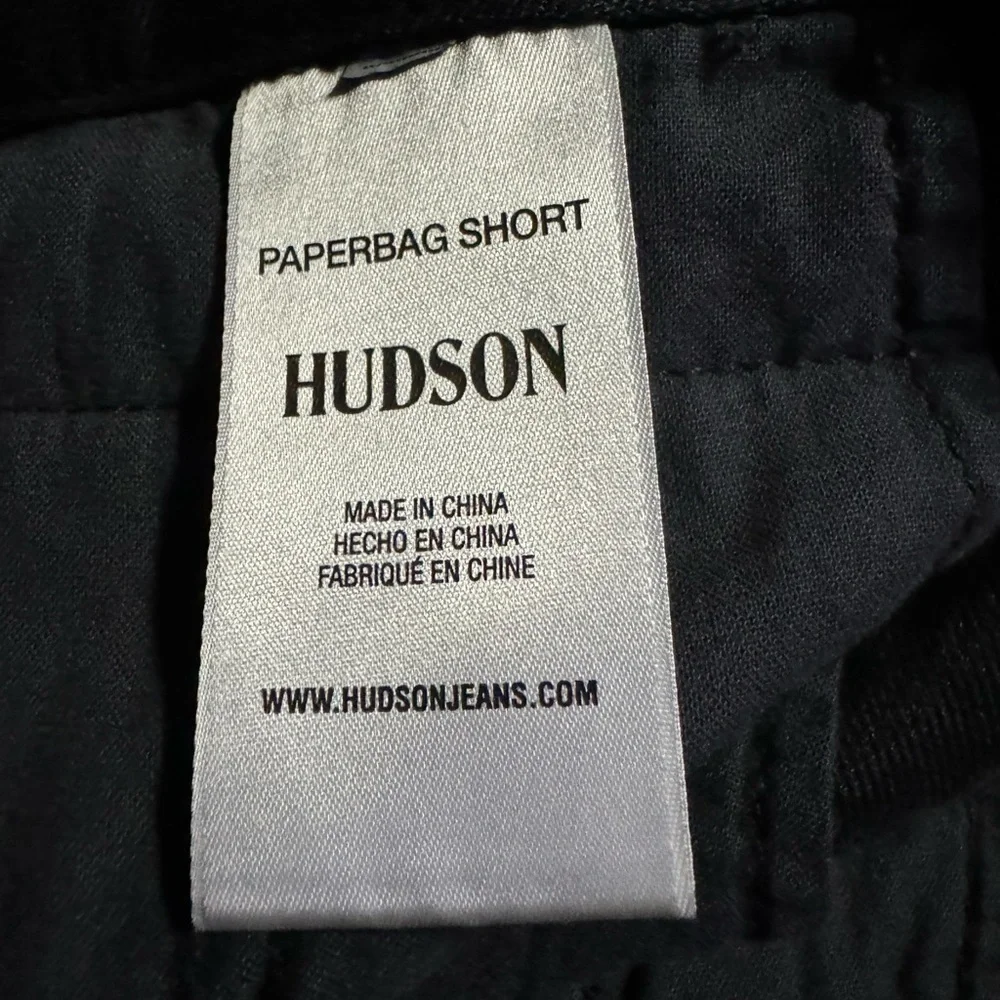 Hudson Black High Rise Paperbag Shorts Size 30 New